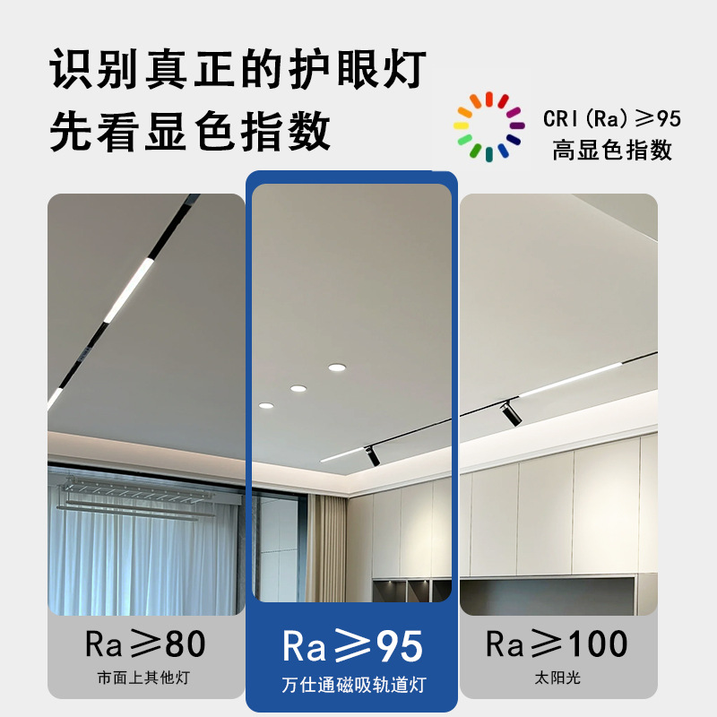 Picture of New Super Fiber Thin Zhongshan Surface-Mounted Magnetic Track Light Modern Simple Lamp Living Room Bedroom Ceiling No Main Light