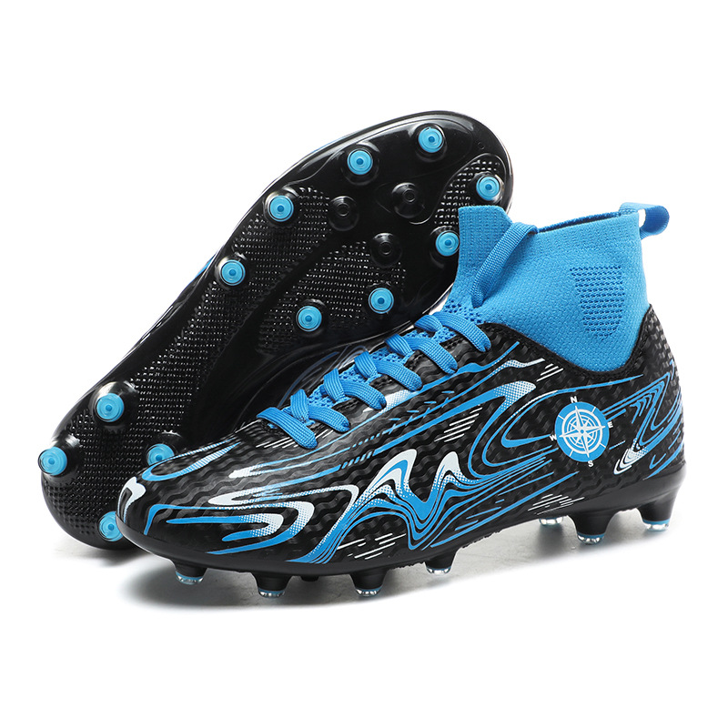 Cross-border High-top Football Shoes Spikes for Primary School Students Competition Shoes Juvenile Broken Nail Training Shoes Adult Football Shoes Batch