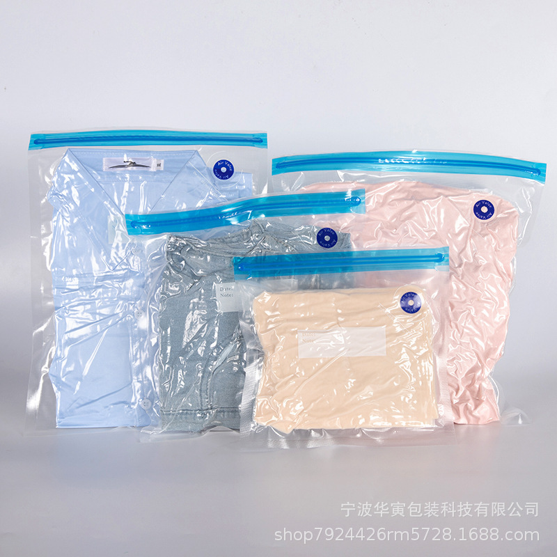 Cross-Border Warning Vacuum Zipper Bag Clothing Packaging Bag Transparent Warning Ziplock Bag Clothing T-Shirt Zipper Bag