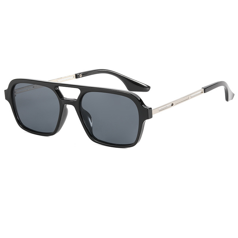 Picture of European and American Aviator Double Beam Sunglasses 2025 New Retro Square Sunglasses Ins Internet Celebrity Personalized Sunglasses