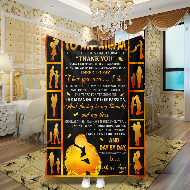 Picture of Family love teachers and students girlfriends love message flannel blanket summer air conditioning blanket autumn and winter nap printing blanket