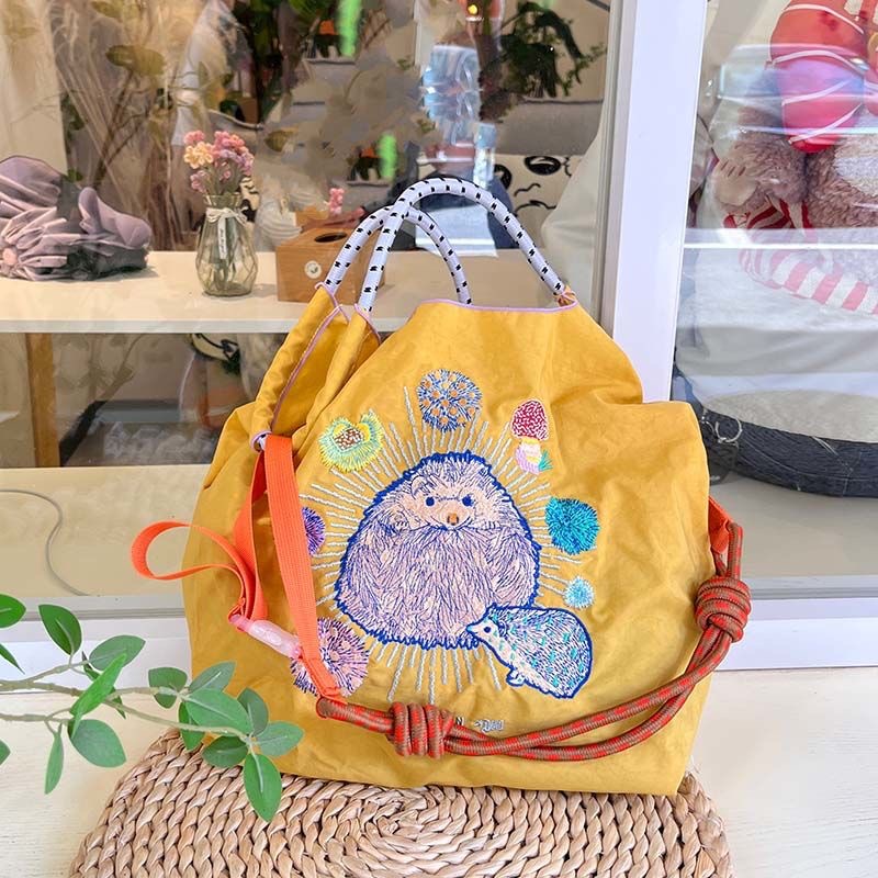Picture of Japanese homemade ball chain eco-friendly shopping bag nylon embroidered hand canvas bag nylon shopping bag