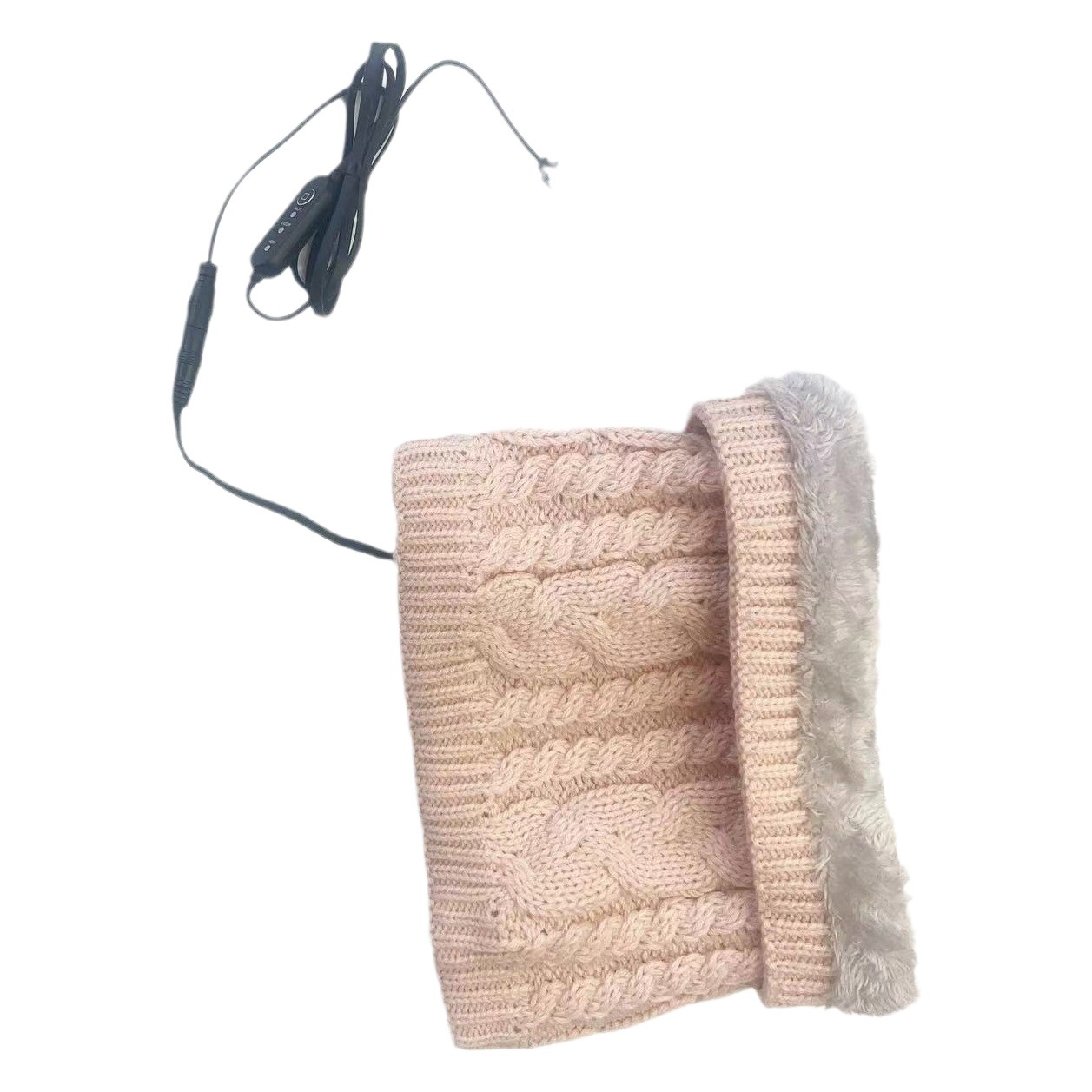 USB Electric Heating Neck Scarf Knitted Thick Needle Fleece-Lined Winter Warm Neck Scarf Cross-Border European and American Special Smart Wear Direct Supply