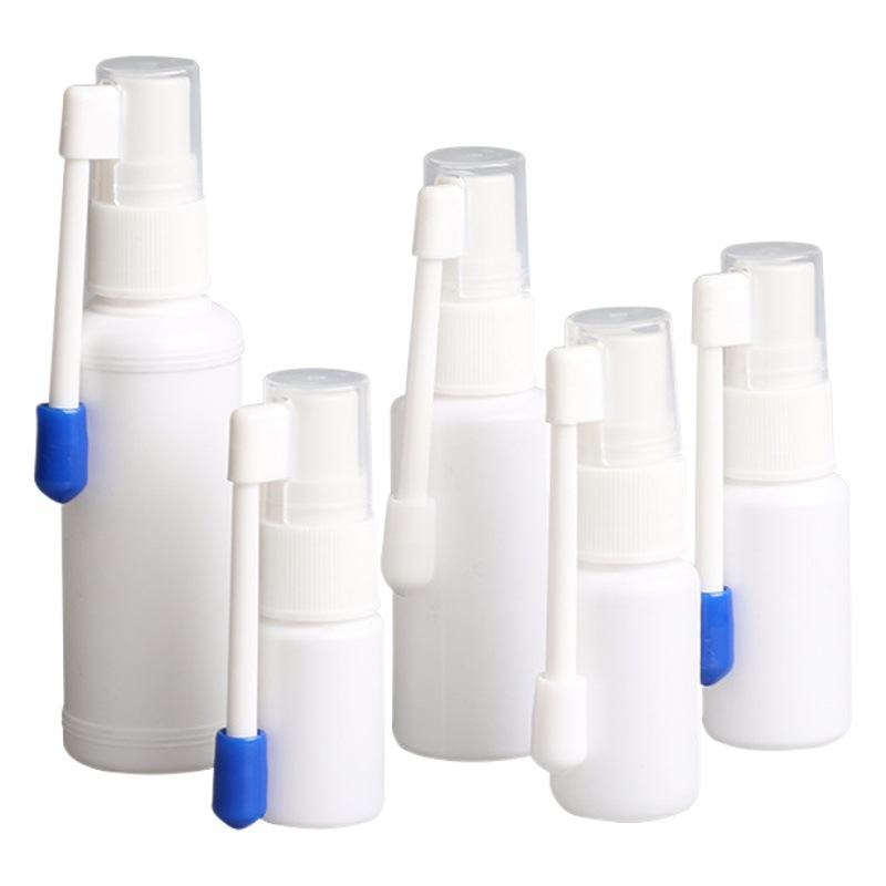 30ml Elephant nose type white spray bottle 10/20 ml PE spray bottle with small cap 360 degree rotatable rocker nozzle