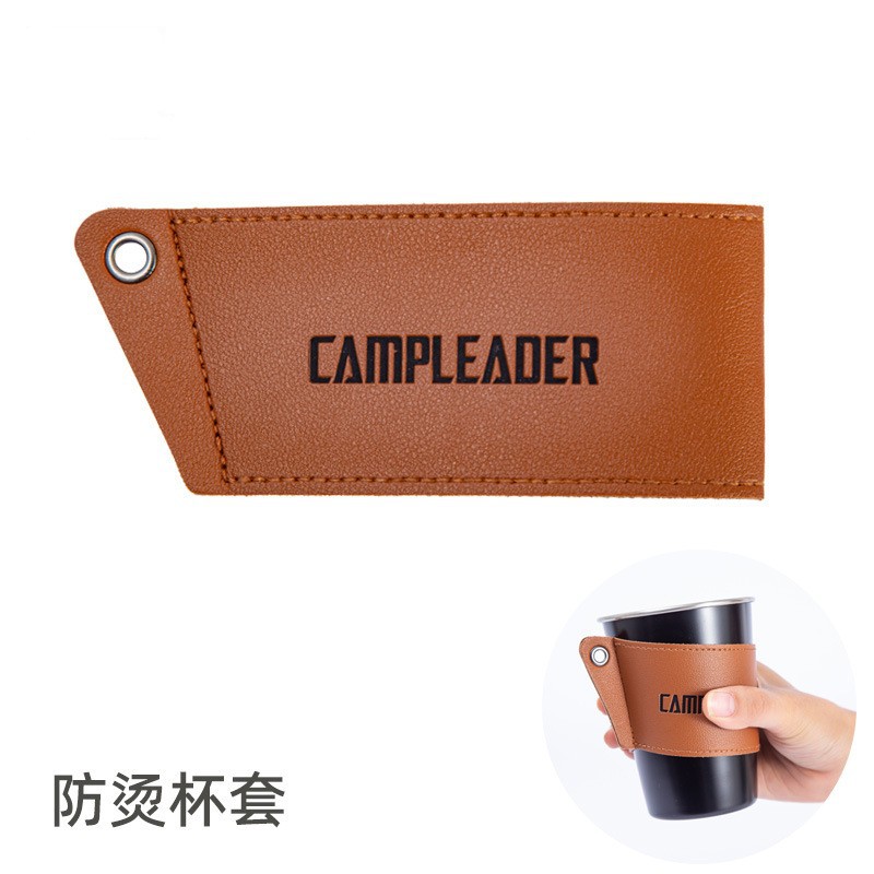 Picture of Outdoor camping stainless steel cup cover water Cup insulation cover anti-scald high temperature resistant cup cover coffee cup leather protective cover