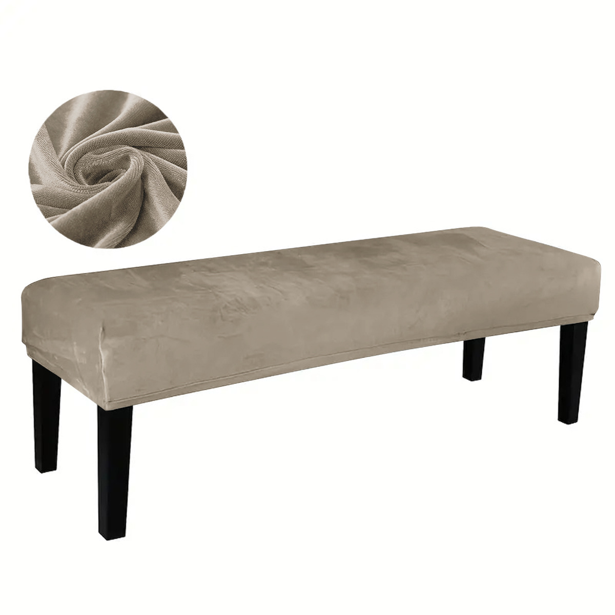 Picture of Cross-border silver fox velvet long stool cover with rope elastic all-inclusive stool cover dust-proof cross-border bench chair cover manufacturers wholesale