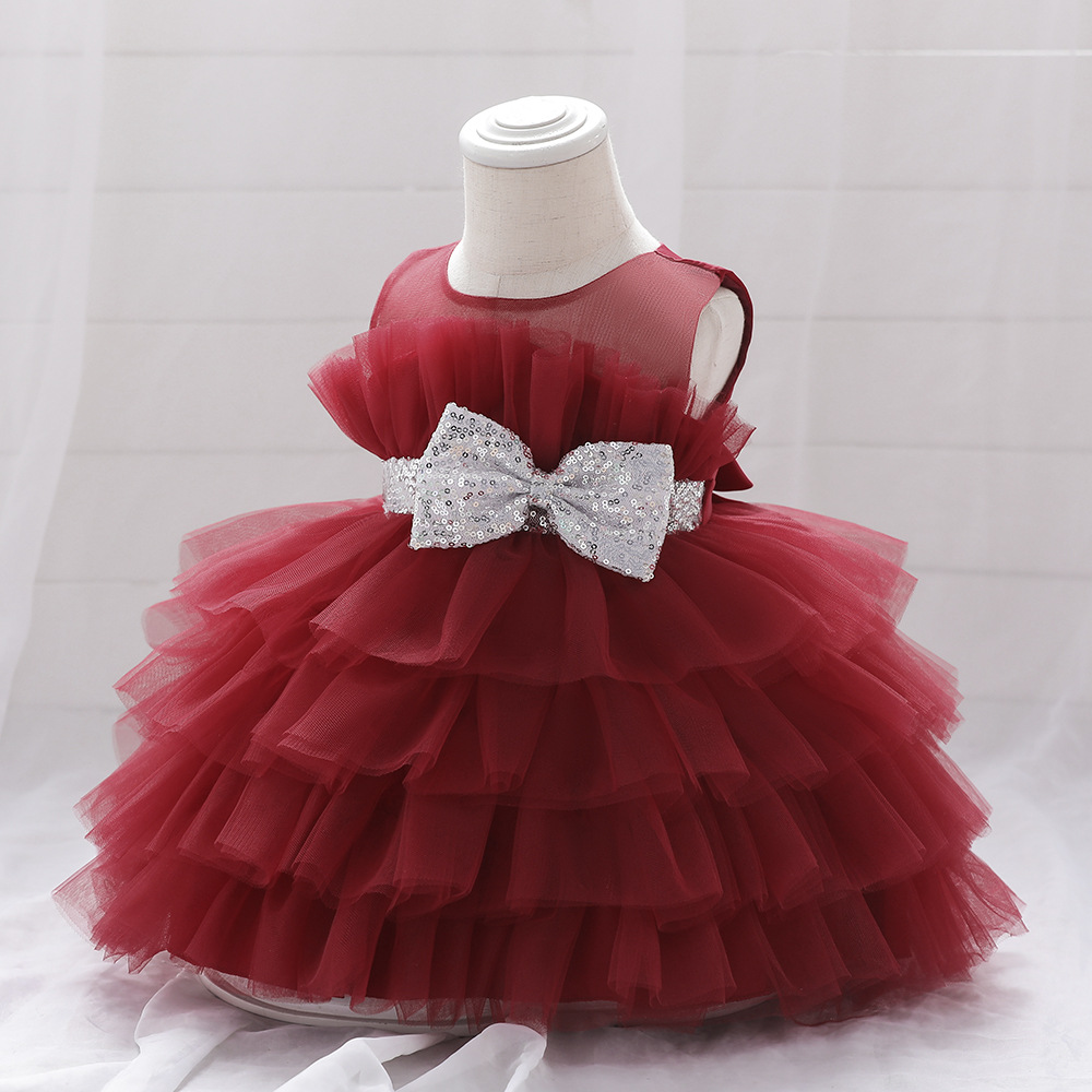 Picture of Cross-border Europe and the United States New Baby Dress Baby One-year-old Puffy Cake Birthday Dress Children's Mesh Princess Dress