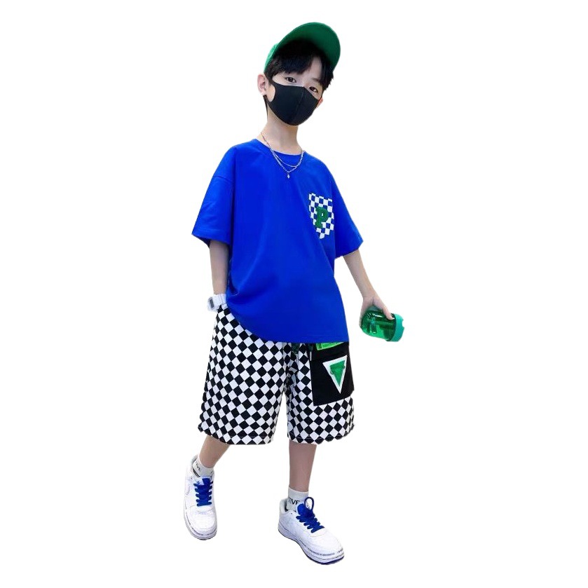 Boys' Summer Wear suit 2025 New Handsome Summer Net Celebrity Street Tide Cool Children's Wear Short Sleeve Clothes