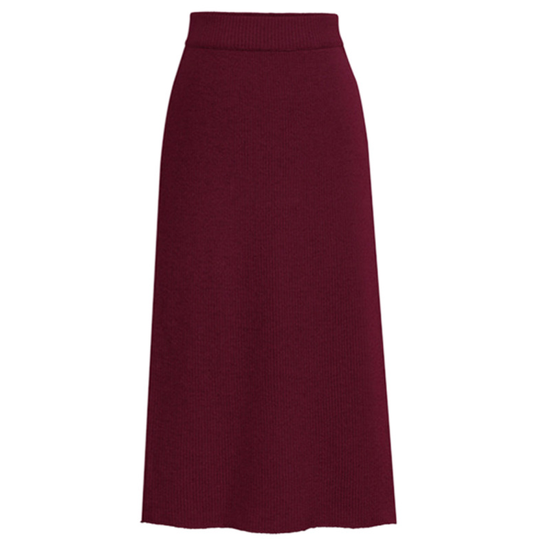 Picture of Skirt women's slimming mid-length plus size woolen skirt split hip skirt one-step skirt high waist long skirt 75cm