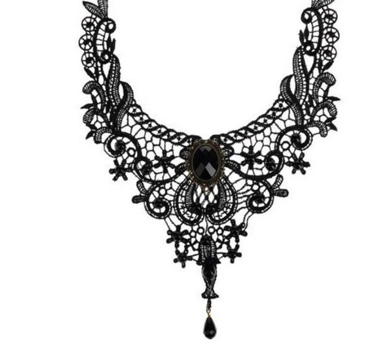 Picture of Cross Border Accessories Women's Neck Strap Court Gothic Spice Girl Neck Chain Lace Necklace Choker Clavicle Chain Collar Collar Vintage