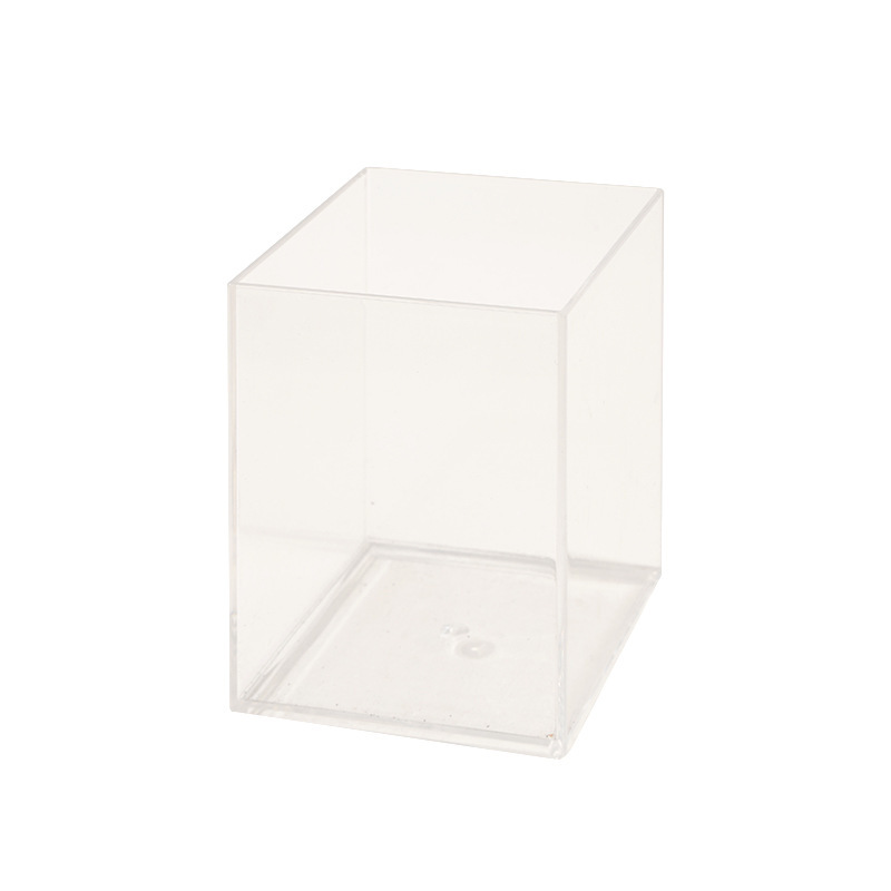 Picture of Transparent pen container plastic acrylic square stationery storage tube pen supplies wholesale student culture business creativity