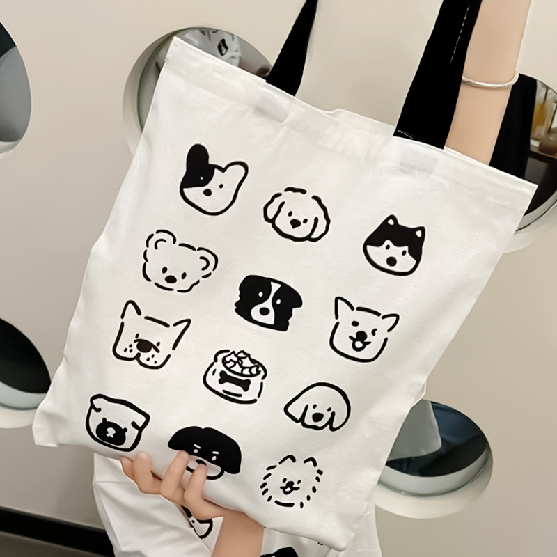 2025 New Large Capacity Casual Shoulder Bag Couple Bag Student Tote Bag Personalized Creative Canvas Bag Women