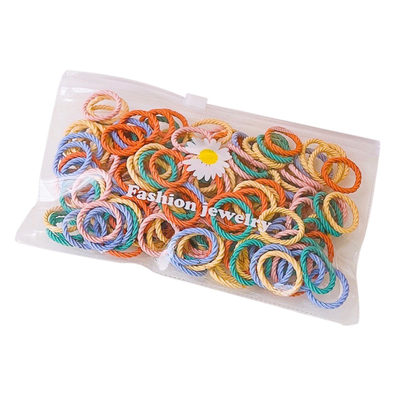 100 children's rubber band simple baby does not hurt the hair small chirp thumb hair ring high elasticity hair rope women