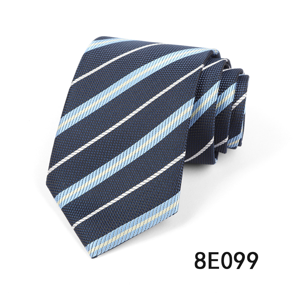 Picture of Men's Tie Business Casual Stripesd Tie 8cm Polyester Jacquard Embroider Print Tie Wholesale Formal Wear