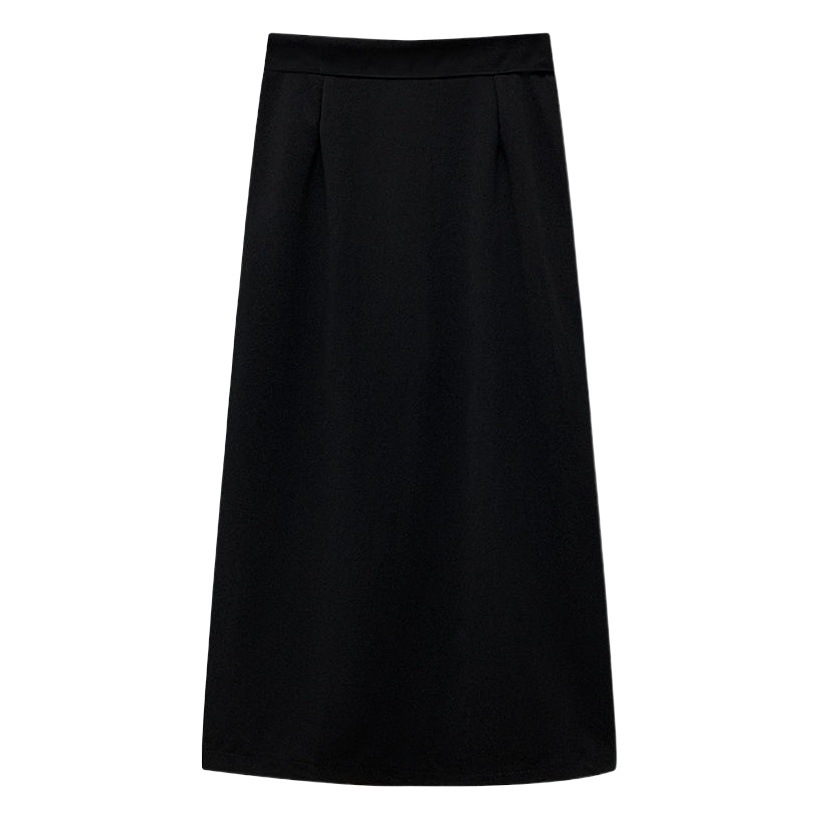 Long Skirt Wrap Skirt One-step Skirt Women's High Waist Elegant Split Black Wrap Hip Skirt Loose Waist Mid-length Skirt Skirt