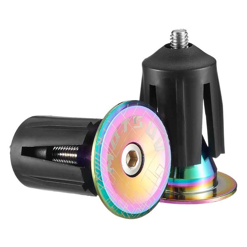 MOTSUV Mountain Bike Handlebar Plug Electroplated Colorful Handlebar Plug Expansion Handle Sleeve Plug Aluminum Alloy Bicycle Accessories