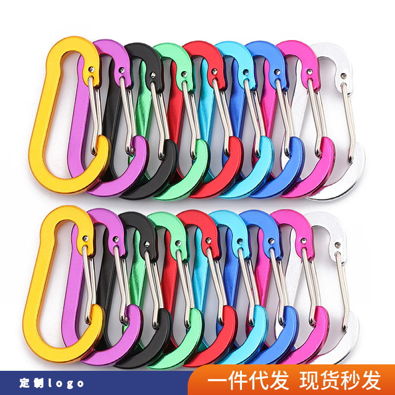 Picture of Multicolor Aluminum Alloy Steel Wire No.5 Outdoor Gourd Mountaineering Buckle Backpack Kettle Hanging Buckle Hanging Buckle Squashed Spring Buckle