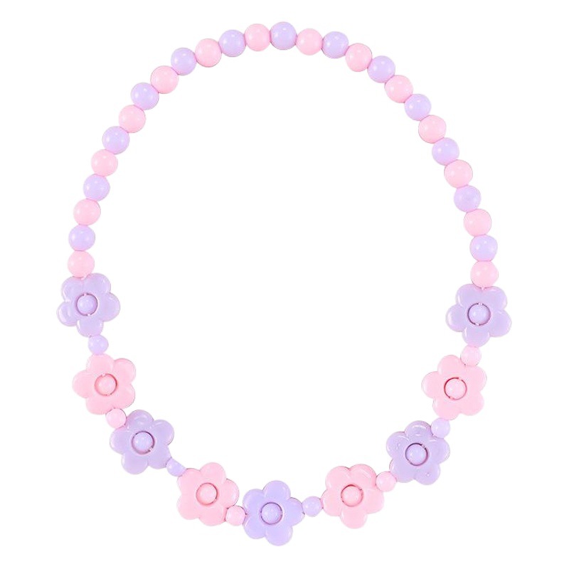 Children's Beaded Flower Bracelet Colorful Acrylic Flower Necklace Girls Children's Jewelry Set Manufacturer Supply
