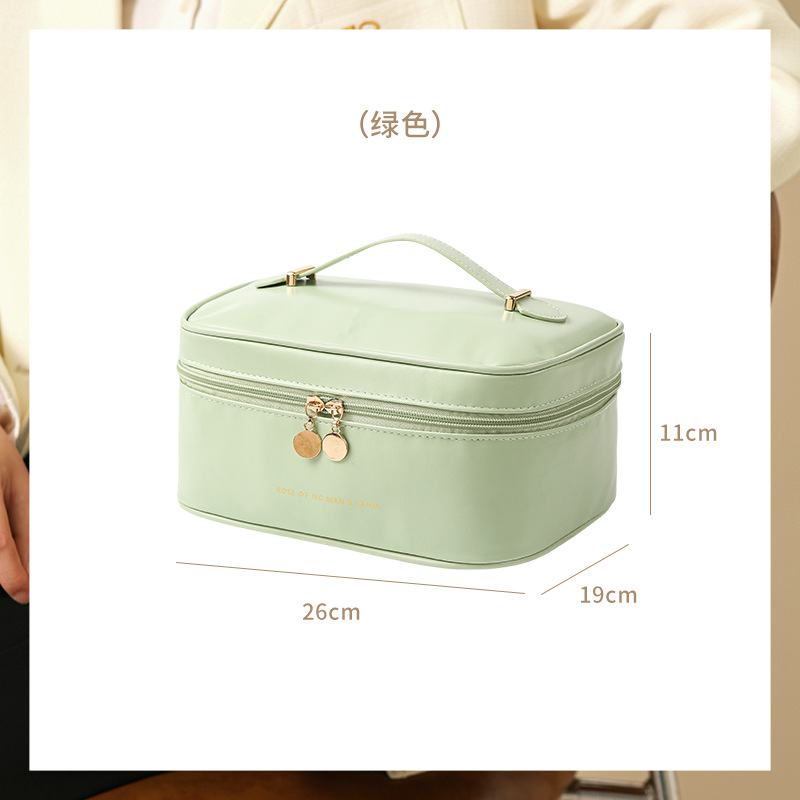 Picture of Spot Wholesale Cross-Border Pu Satchel Cosmetic Bag with High Appearance and Large Capacity Satchel Waterproof Cosmetics Bag Travel Toiletry Bag
