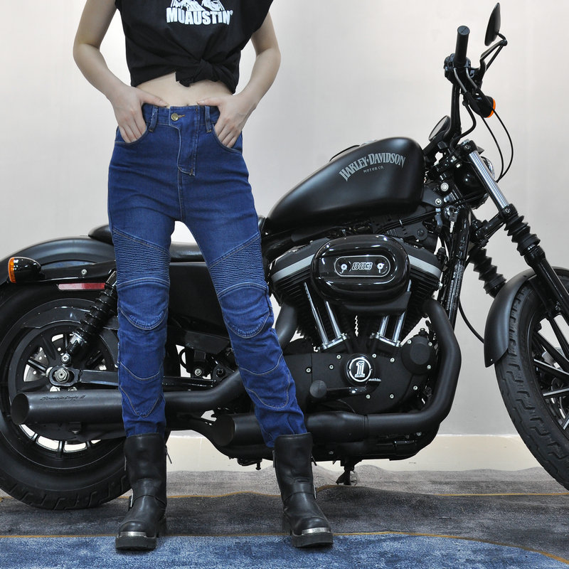 Volero Casual Retro Stretch Motorcycle Pants Motorcycle Jeans Women's Motorcycle Racing Anti-Fall Cycling Pants