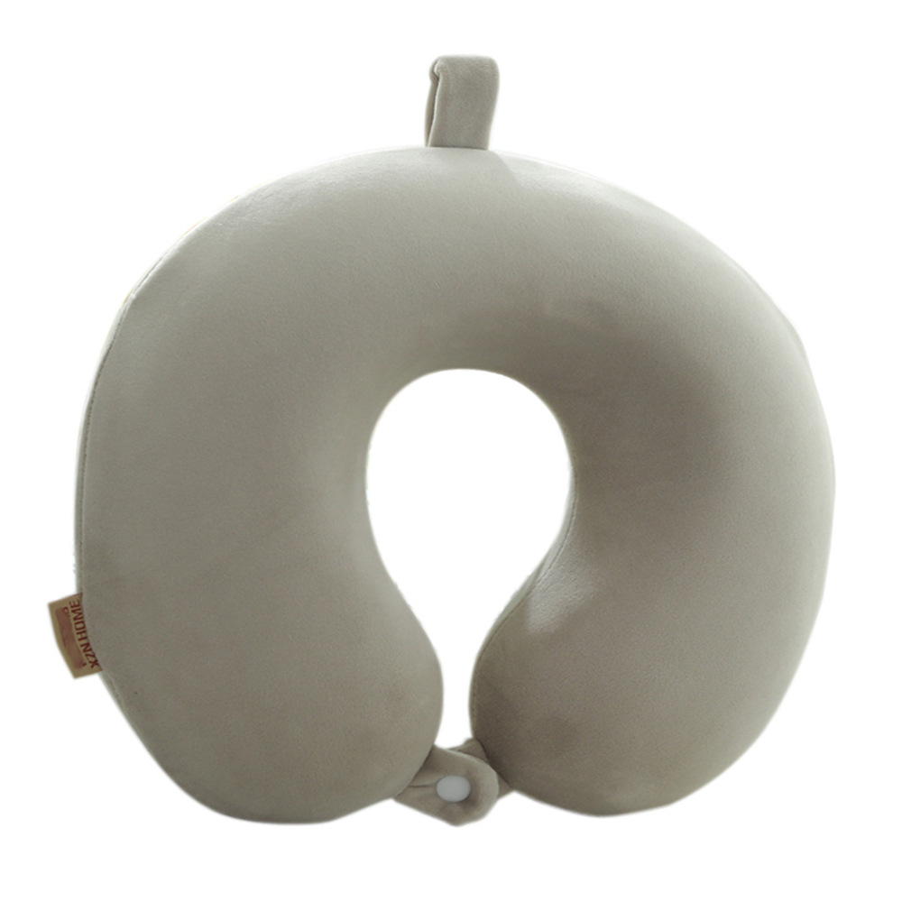 Picture of Memory pillow U-shaped pillow travel neck pillow U-shaped neck pillow LOGO embroidery U-shaped monochrome solid color memory foam U-shaped pillow