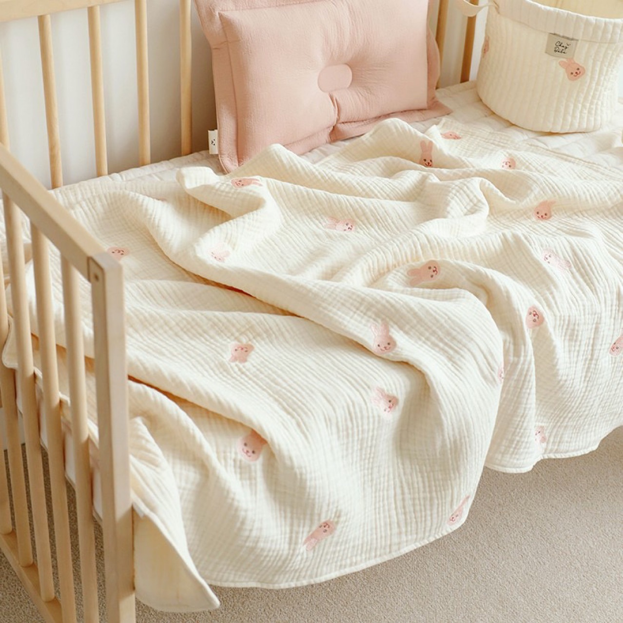 Baby Blanket Autumn Baby Blanket Spring and Autumn Quilt Skin-friendly Kindergarten 100% Pure Cotton Bag Embroidered Blanket Lunch Break Blanket