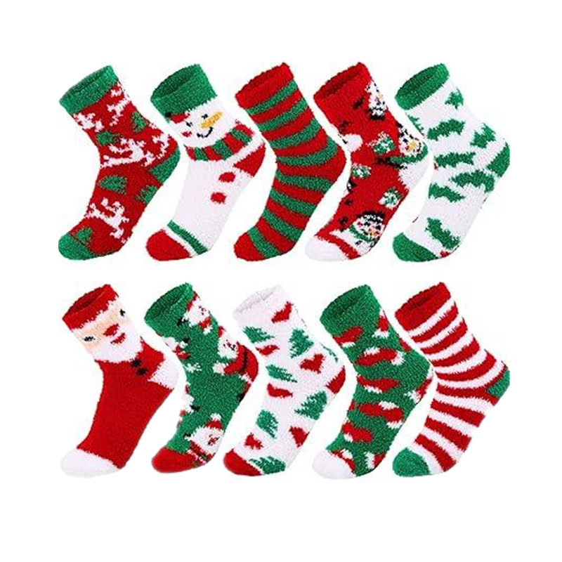 Cross-border Amazon coral velvet socks autumn and winter thickened Christmas sweet half velvet socks autumn floor sleep socks