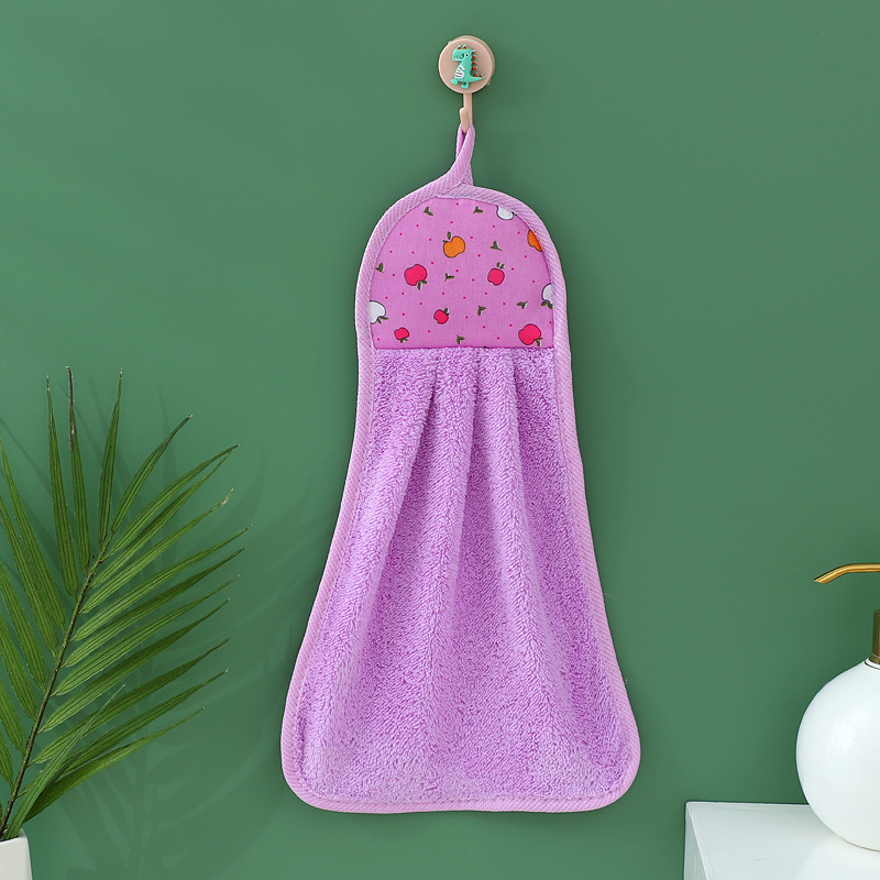Picture of Coral Velvet Hand Towel Can Be Hung in the Kitchen, Thickened Cleaning Towel, Gift Advertising Towel