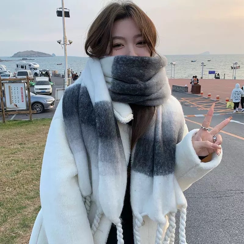 Picture of Cross-border solid color new imitation cashmere scarf women's autumn and winter thickened warm shawl solid color student scarf men's wholesale
