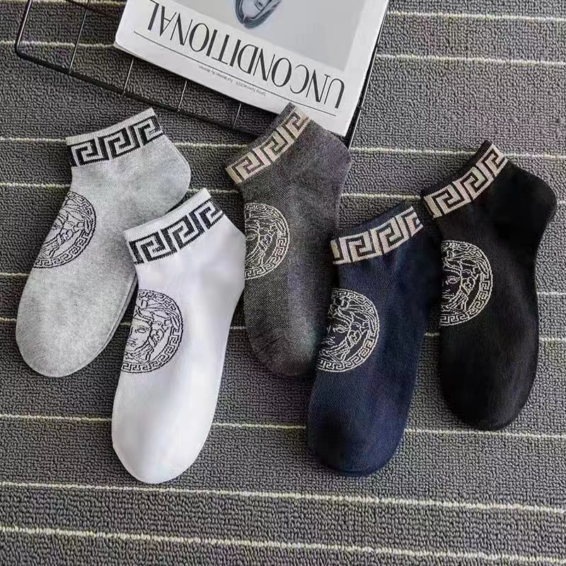 Picture of Socks Men's Summer Solid Color Black and White Grey Boat Socks Unisex Low Mouth Breathable Short Socks Low Top Socks