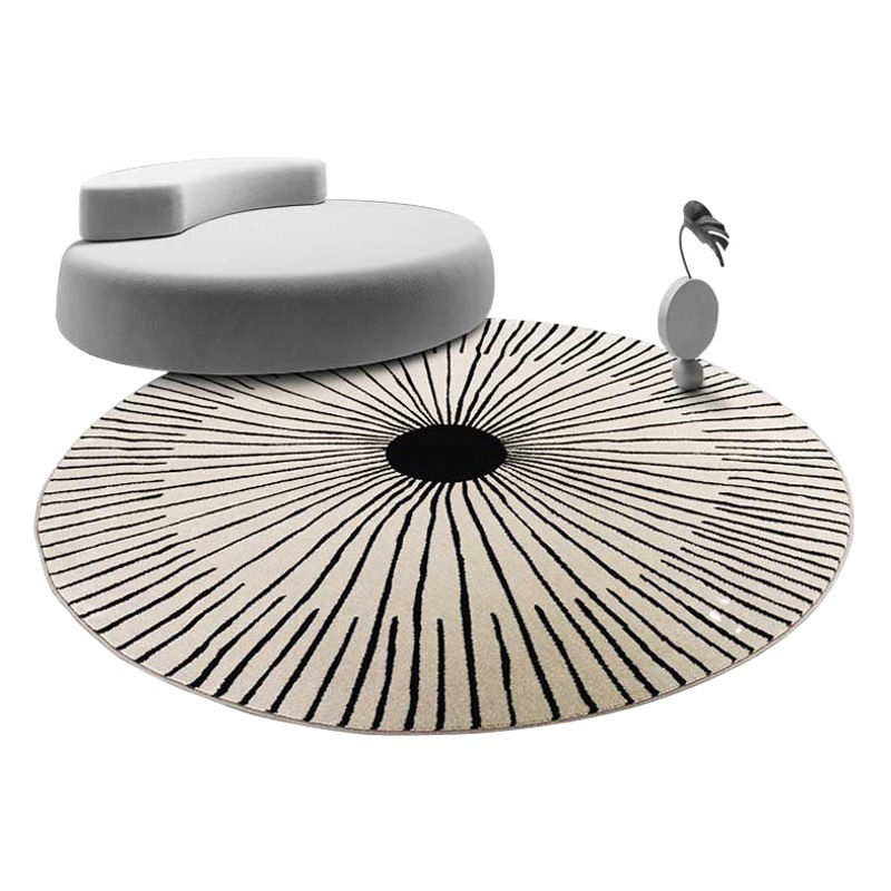 Shipping Modern Simple Round Carpet Nordic Bedroom Living Room Carpet Hanging Basket Geometric Line Round Floor Mat
