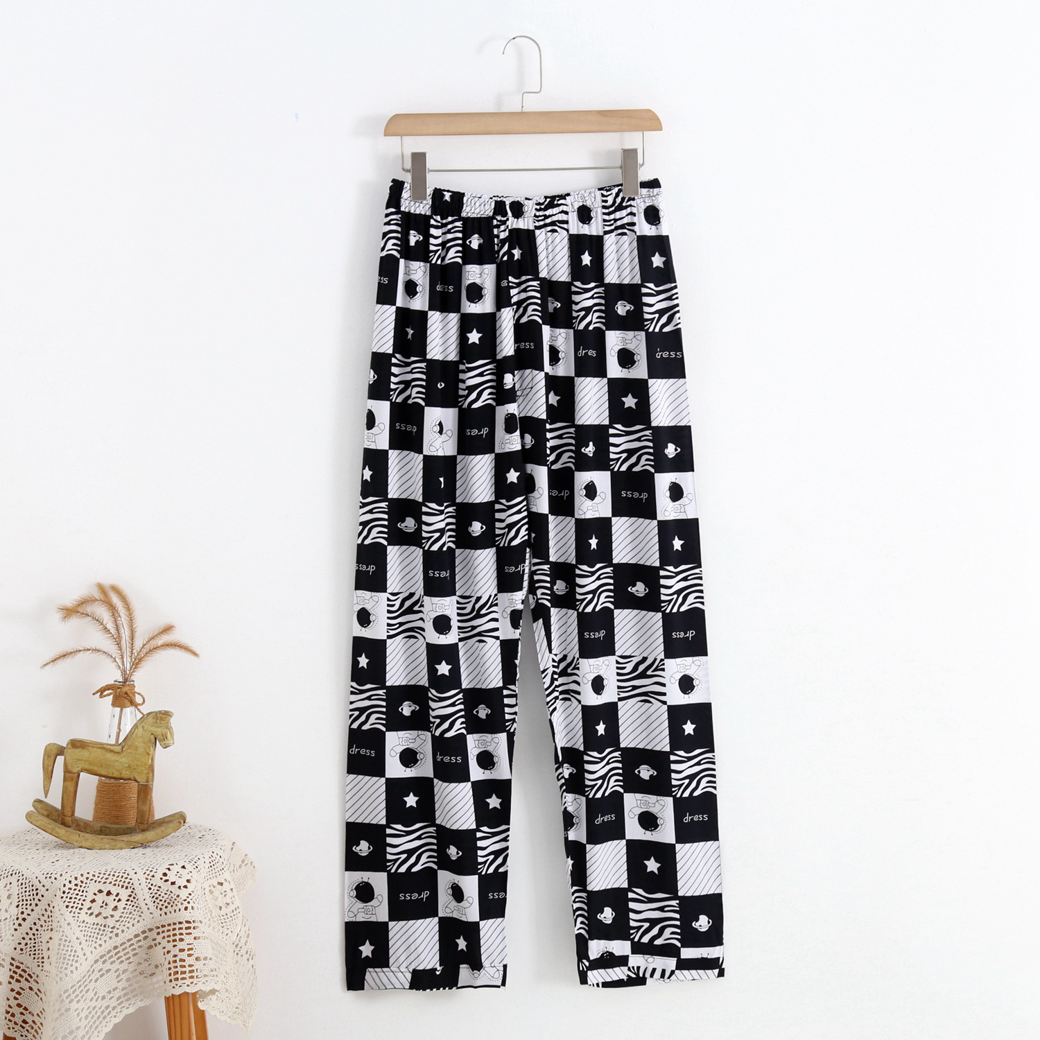 Picture of Pajama Pants Men's Summer Cotton Silk Thin Large Size Middle-Aged and Elderly Home Trousers Artificial Cotton Manufacturer Home Air-Conditioned Pants