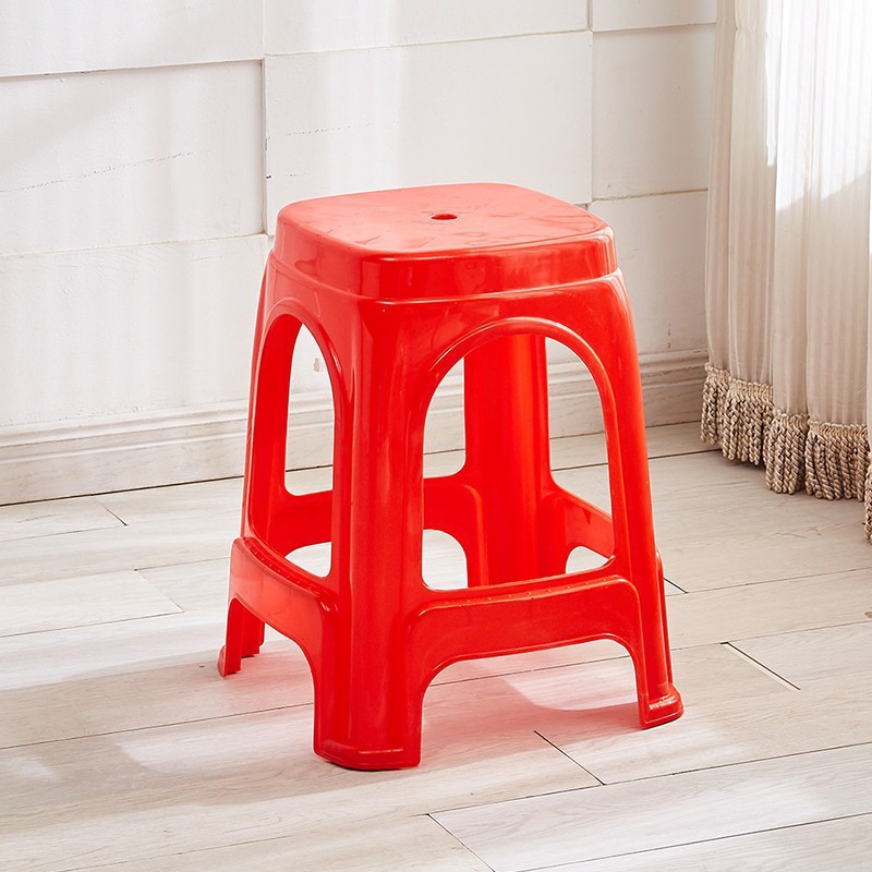 Picture of Plastic stool home thickened living room dining table Deng Zishuo material square bench chair simple cooked rubber small stool high stool