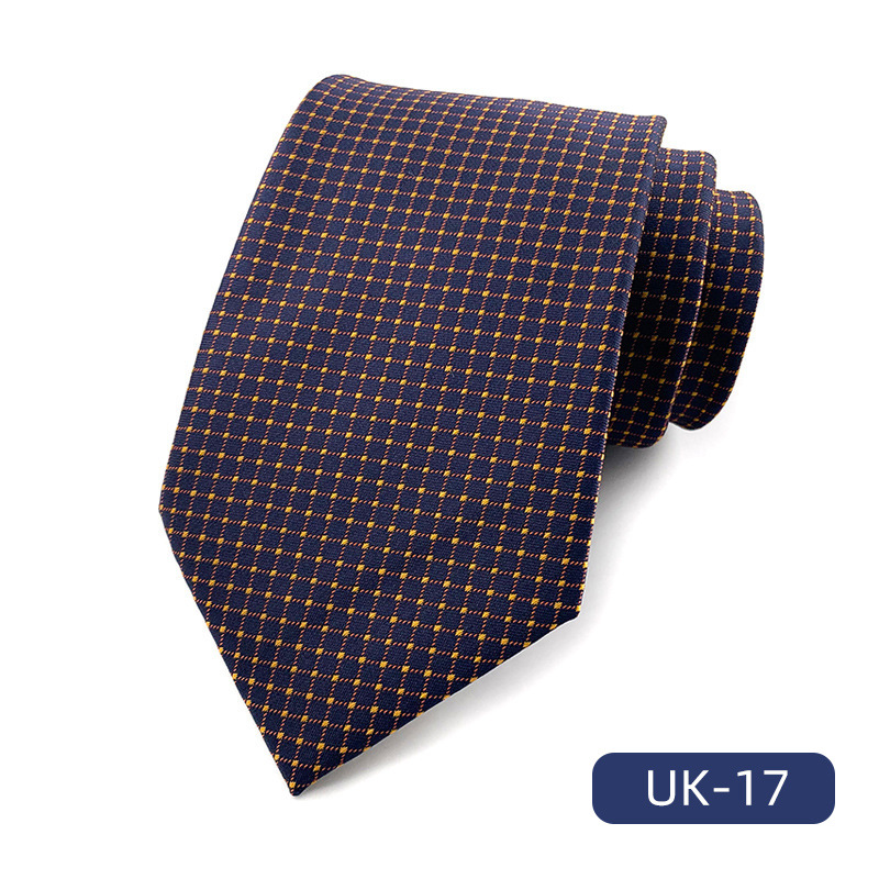 Picture of in stock wholesale men's tie polyester yarn-dyed jacquard fabric business formal wear casual fashion suit accessories