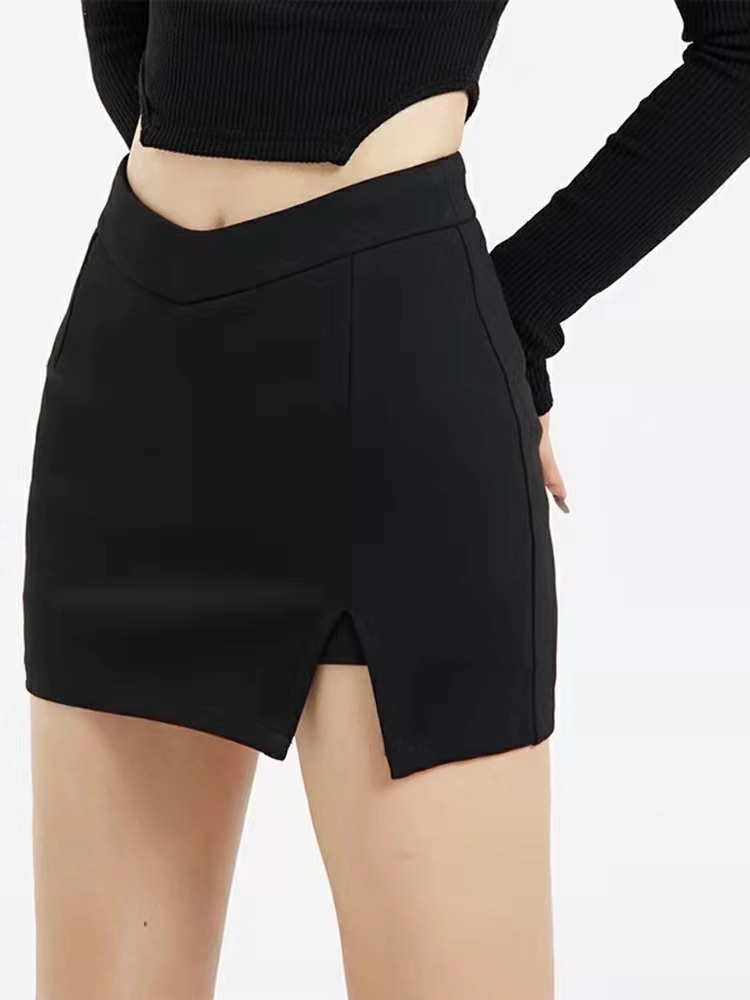 Women's V-shaped High Waist Slimming Hip A- line Skirt Short Skirt 2024 Autumn Hot Girl Sexy Hot Girl Short Skirt