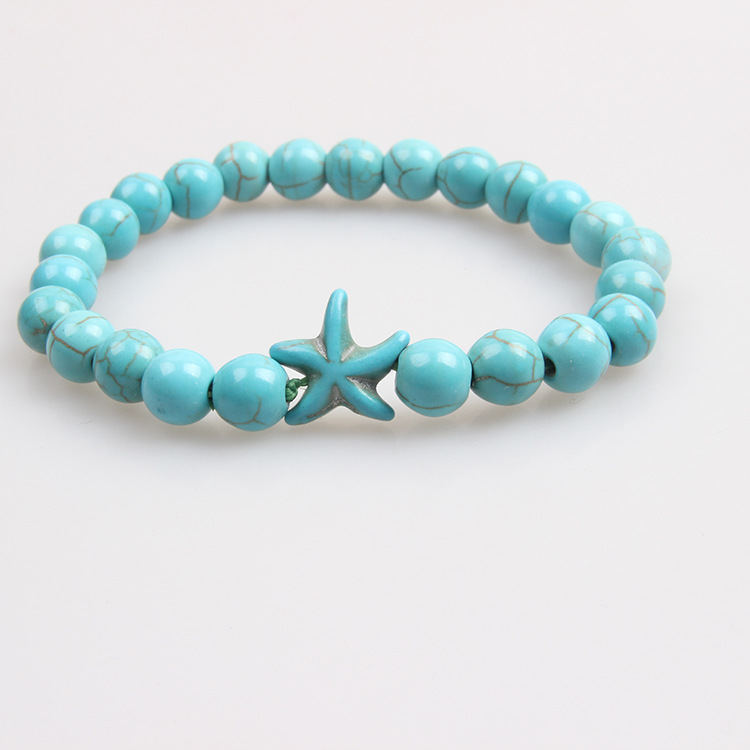 Picture of Zhou Lianfa 10 European and American Cross-border Bohemian Style Foreign Trade Starfish Tiger Eye Volcanic Stone Bracelet Summer Bracelet