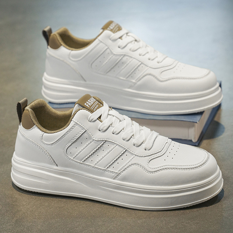 Men's Shoes Summer New Breathable Versatile White Casual Sneakers Student Thick-Soled Sports Shoes Casual White Shoes for Men
