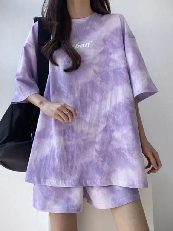 Picture of [in stock] Sports Leisure suit Women's Summer Thin Small Salt Sweet Top Shorts Two-piece Set