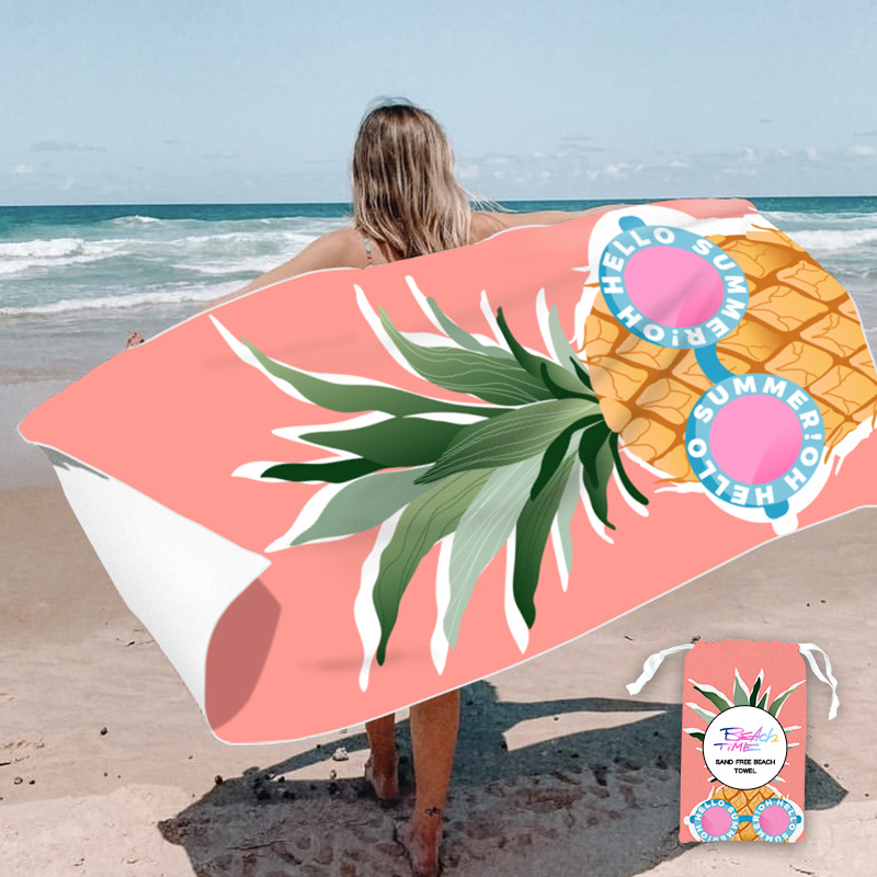 Picture of New Cross-Border Amazon European and American Double-Sided Velvet Quick-Drying Bath Towel Customizable Printed Towel Beach Swimming Beach Towel