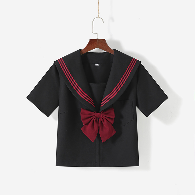 Picture of Orthodox basic red three short skirt suit Japanese Orthodox red three JK uniform sailor suit wholesale