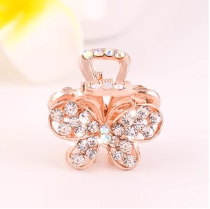Picture of New small size Grab Clip Hair Clip Hair Clip Adult Bangs Hair Clip Children Top Clip Electroplated Rhinestone Elegant Hair Accessories Headdress