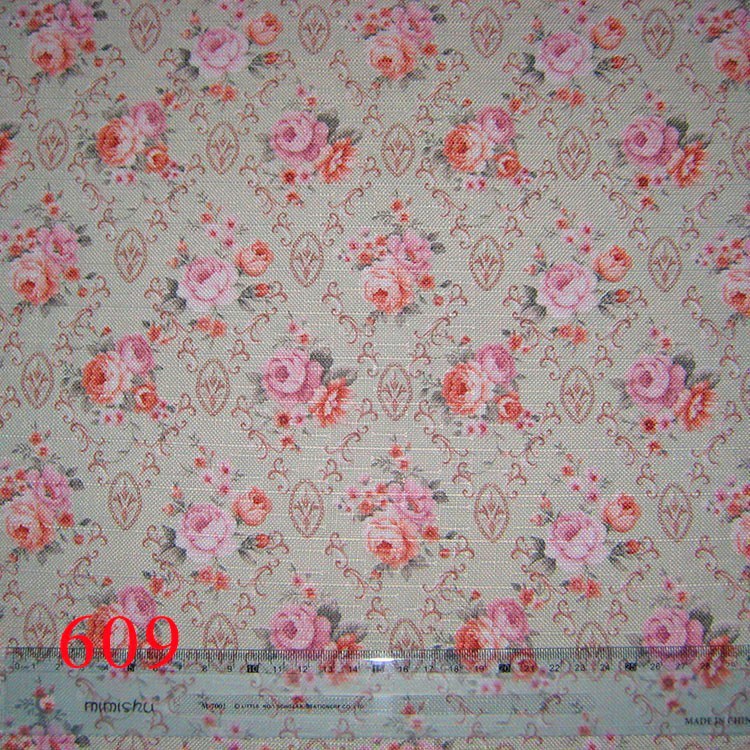 Picture of Manufacturer's Ready Stock 2.8m Wide Polyester Imitation Linen Jacquard Bamboo Plaid Cloth Flower Pattern Rich Cross Plaid Bamboo Cloth
