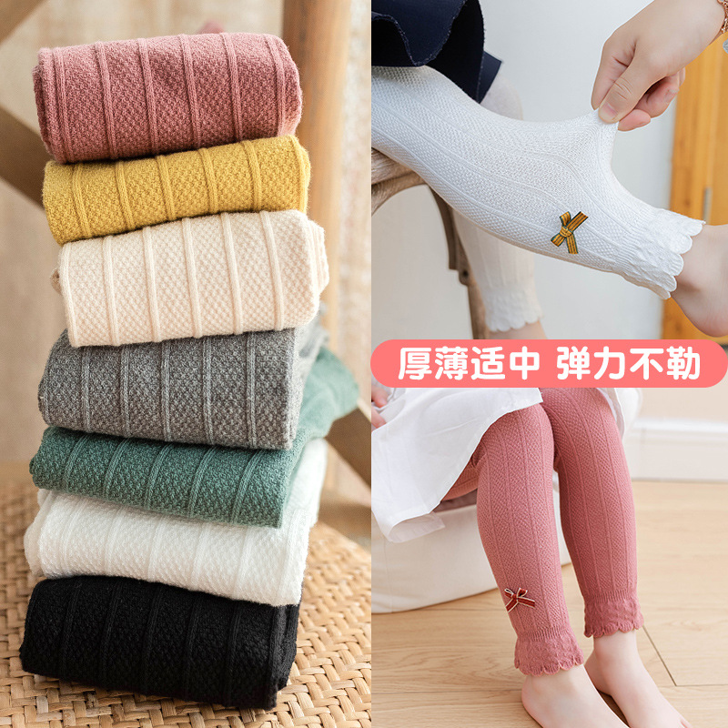 Picture of Girls' Leggings, Baby Spring and Autumn Children's Nine-Point Pantyhose, Lace, Versatile, Cute, Non-Legged Baby Pantyhose Wholesale
