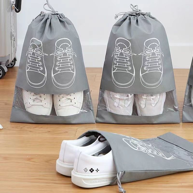 Cross-border Shoe Storage Bag Shoe Bag Cover Portable Travel Non-woven White Shoes Yellow-proof Sunscreen Thickened Dustproof