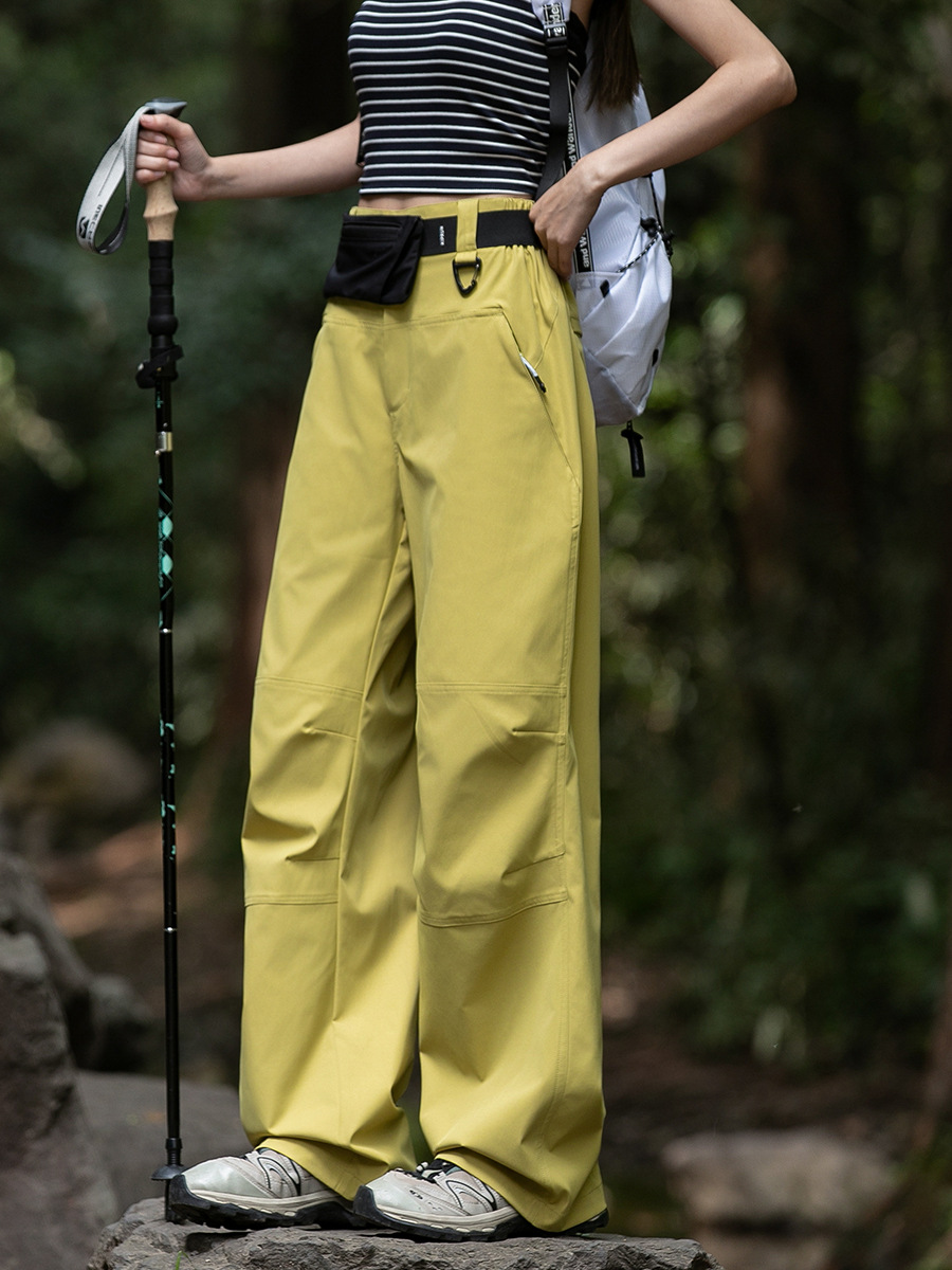 Jack Chuanyang Outdoor Soft Shell Mountaineering Pants Women's Sports Windproof Waterproof Spring and Summer Casual Pants Quick-drying Straight-barrel Cute Pants