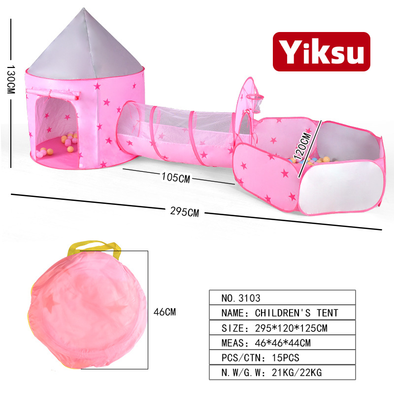 Picture of Cross-border hot sale children's tent game house indoor and outdoor three-in-one tunnel ocean ball pool fence toy wholesale