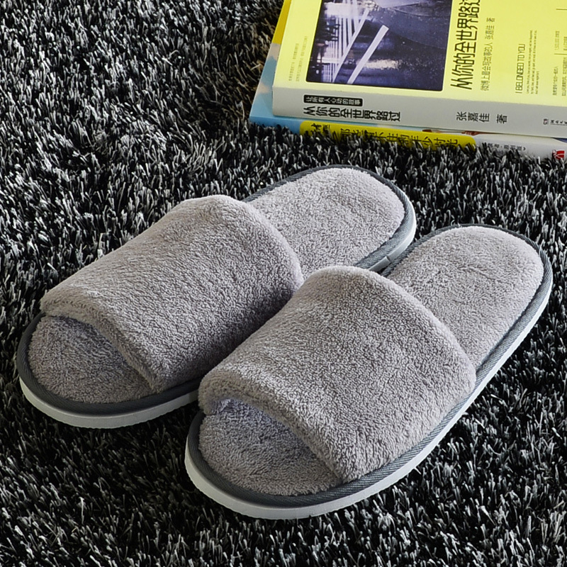 Picture of Hotel pure white coral velvet slippers thick bottom non-disposable home waiting slippers 009