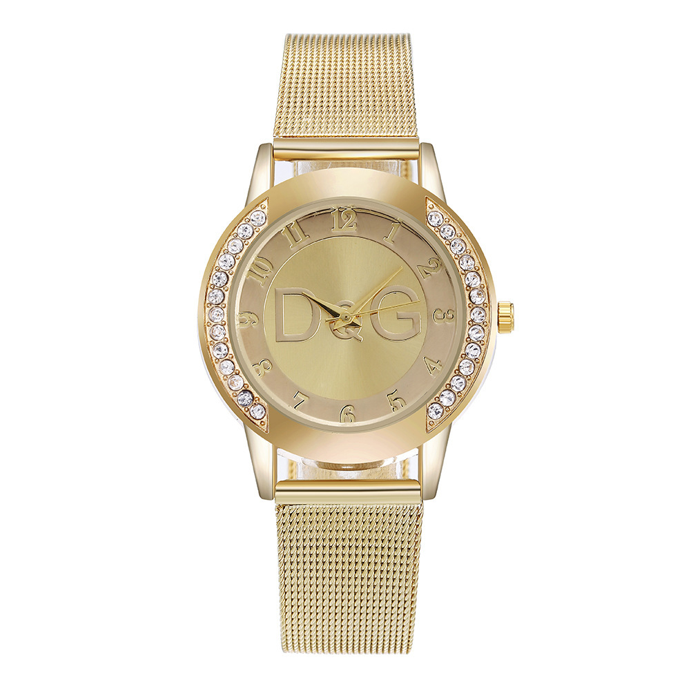 Foreign trade hot fashion ladies watch casual mesh quartz watch simple women's diamond alloy watch wholesale