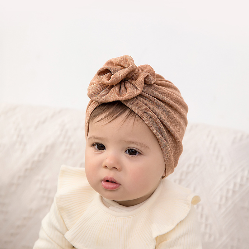 Picture of Europe and the United States hair accessories baby hat new spring and autumn baby India fetal hat three-dimensional flower children's turf hat wholesale