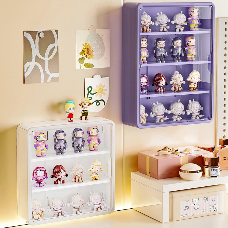 Wall-Mounted Blind Box Anti-Punch Storage Rack Household Dust Magnetic Transparent Hand-Made Office Bubble Mart Display Cabinet